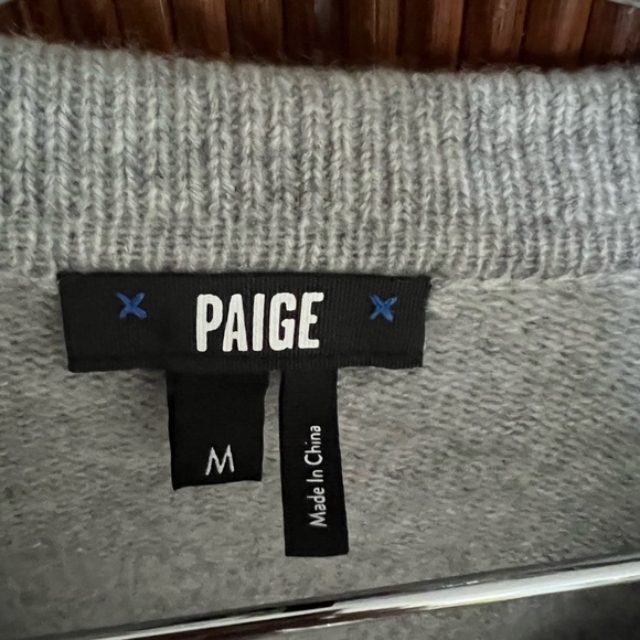PAIGE MAXIE CASHMERE GREY POLO SWEATER SIZE MED. EXC COND. - Picture 5 of 7